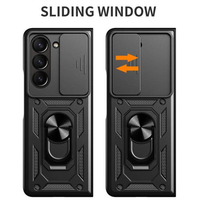 Bild 2,  Galaxy Z Fold 6 Skal CamShield Hyrbid Ringskal Svart