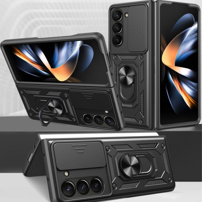 Bild 3,  Galaxy Z Fold 6 Skal CamShield Hyrbid Ringskal Svart