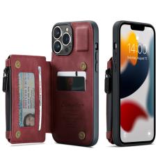 CASEME CASEME iPhone 13 Pro Max Skal Med Magnetisk Pl&aring;nbok R&ouml;d