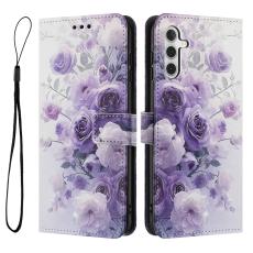  Samsung Galaxy A17 / A16 / A26 Fodral Med Tryck Lila Rosor