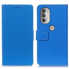  Motorola Moto G51 Fodral L&auml;der Bl&aring;