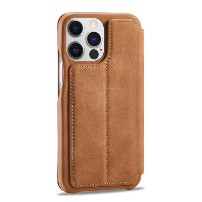 Bild 3, LC.IMEEKE LC.IMEEKE iPhone 14 Pro Fodral Slim Flip Brun