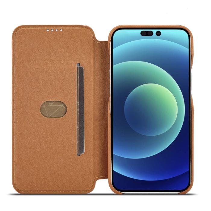 Bild 4, LC.IMEEKE LC.IMEEKE iPhone 14 Pro Fodral Slim Flip Brun