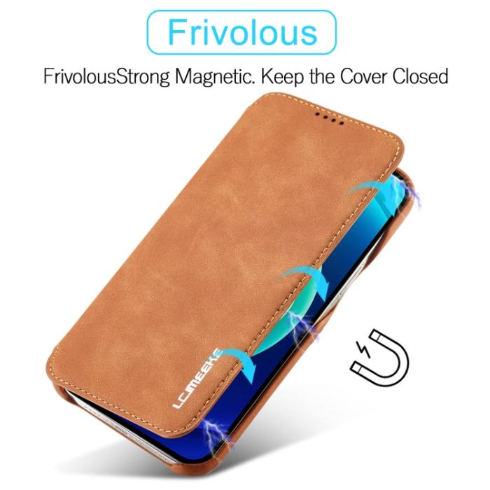 Bild 5, LC.IMEEKE LC.IMEEKE iPhone 14 Pro Fodral Slim Flip Brun