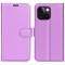  iPhone 15 Plus Fodral Litchi Textur Lila