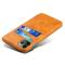  iPhone 15 Plus Skal Läder Med 2 Kortfack Orange