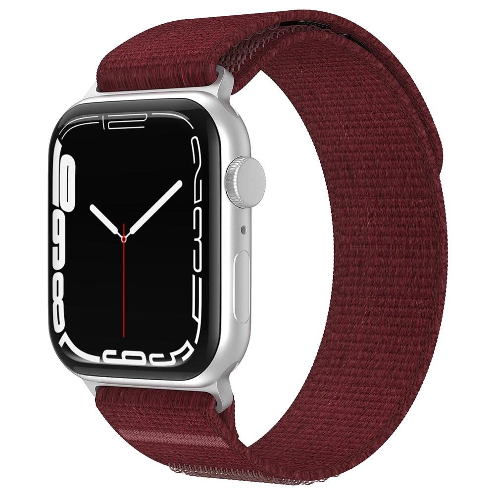 ColorPop Apple Watch 42/44/45/46/49 mm Armband Nylon Trail Loop Vinröd