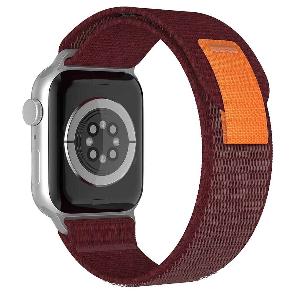 ColorPop Apple Watch 42/44/45/46/49 mm Armband Nylon Trail Loop Vinröd