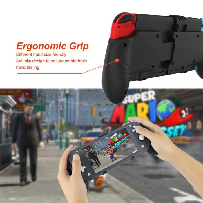 Bild 2, JYS JYS Nintendo Switch/Switch Lite 2in1 Infällbar Skyddsfodral Med Fäste Svart