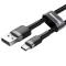 BASEUS Baseus Cafule 3m USB-C QC3.0 Laddningskabel - Svart/Grå