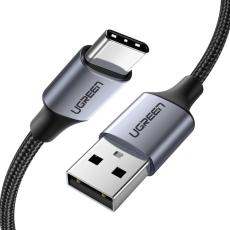 UGREEN Ugreen 3A 2m QC3.0 USB-C Fl&auml;tad Nylonkabel - Gr&aring;