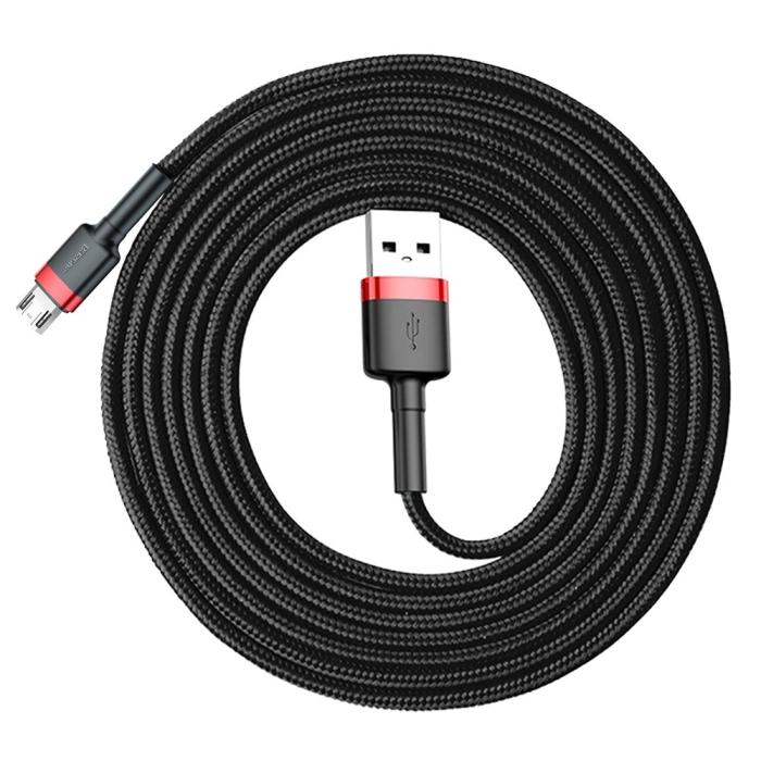 Bild 2, BASEUS Baseus Cafule 2m Micro USB QC3.0 Laddningskabel - Svart/Röd