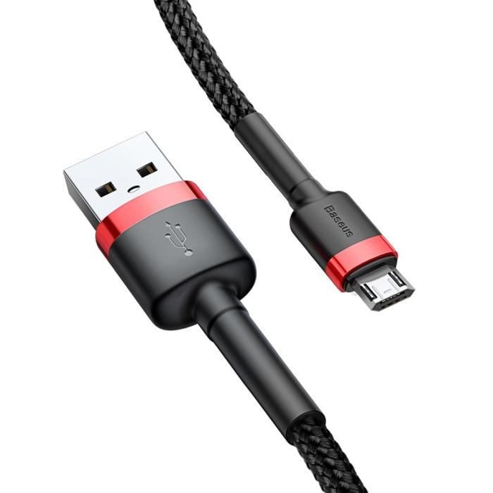 Bild 3, BASEUS Baseus Cafule 2m Micro USB QC3.0 Laddningskabel - Svart/Röd