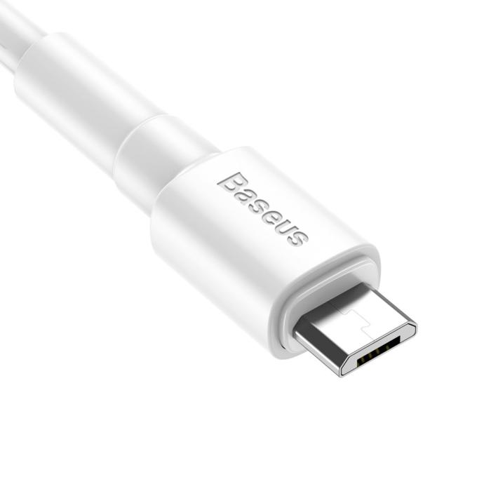 Bild 2, BASEUS Baseus 1m 2.4A Micro USB Laddningskabel - Vit