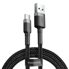 BASEUS Baseus Cafule 3m USB-C QC3.0 Laddningskabel - Svart/Gr&aring;
