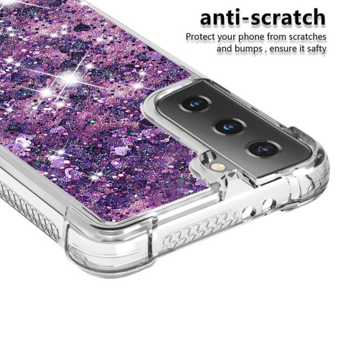 Bild 4,  Samsung Galaxy S21 - Shockproof Quicksand Skal - Lila