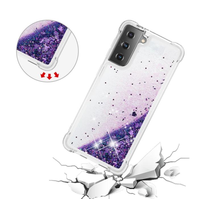 Bild 5,  Samsung Galaxy S21 - Shockproof Quicksand Skal - Lila