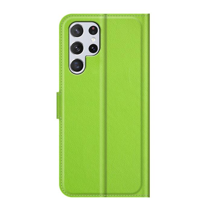 Bild 3,  Samsung Galaxy S22 Ultra Fodral Litchi Läder Grön