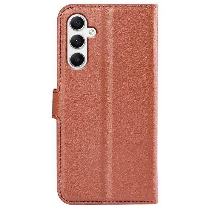 Bild 6,  Samsung Galaxy A35 5G Fodral Läder Litchi Brun