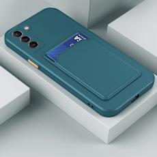  Samsung Galaxy S21 FE Skal Skin Touch Med Kortfack M&ouml;rk Gr&ouml;n