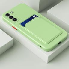  Samsung Galaxy S21 FE Skal Skin Touch Med Kortfack Matcha Gr&ouml;n