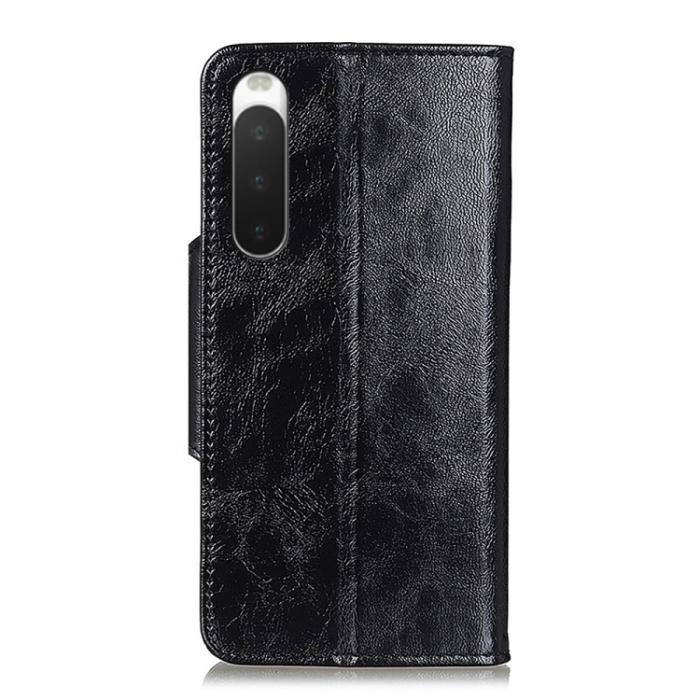 Bild 3,  Sony Xperia 10 IV Fodral Flerkort Crazy Horse Svart