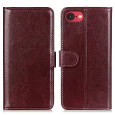  iPhone 17e / 16e Fodral Crazy Horse L&auml;der Brun