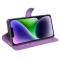  iPhone 15 Plus Fodral Litchi Textur Lila