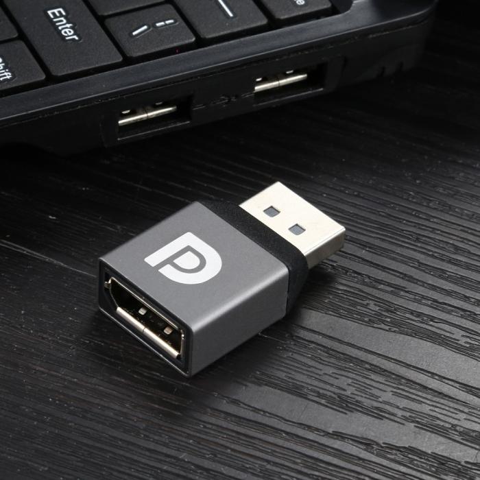 Bild 4,  DisplayPort Hona till DisplayPort Hane Adapter Grå