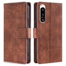  Sony Xperia 5 IV Fodral Krokodil Textur Brun