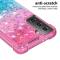  Samsung Galaxy S21 - Shockproof Quicksand Skal - Rosa/Blå