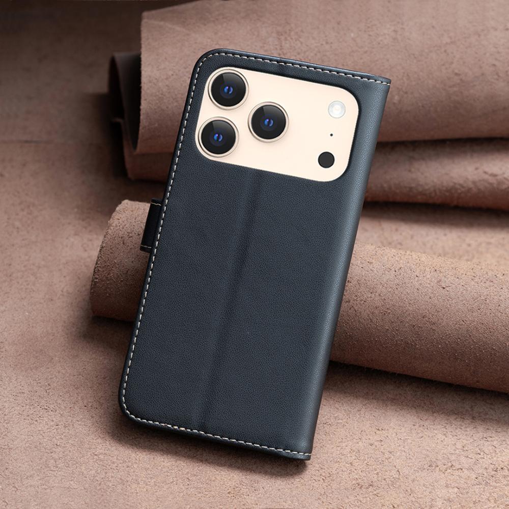 BINFEN BINFEN iPhone 17 Pro Fodral Läder Svart