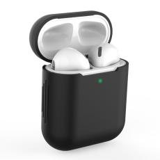  Silikonskal f&ouml;r AirPods med tr&aring;dl&ouml;s laddningsetui - Svart