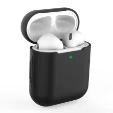  Silikonskal f&ouml;r AirPods med tr&aring;dl&ouml;s laddningsetui - Svart