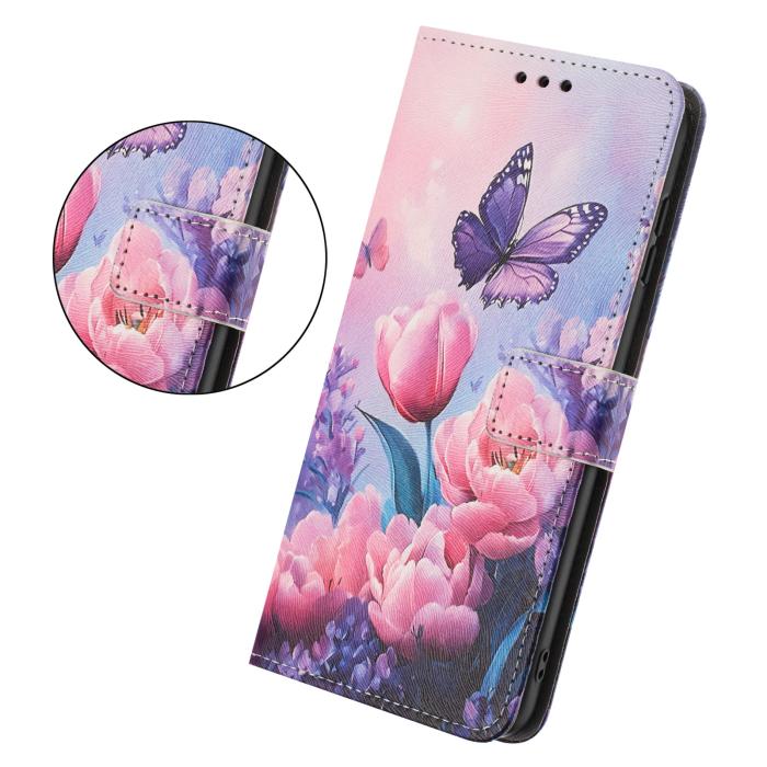 Bild 3,  Samsung Galaxy A27 5G Fodral Läder Blommor Rosa