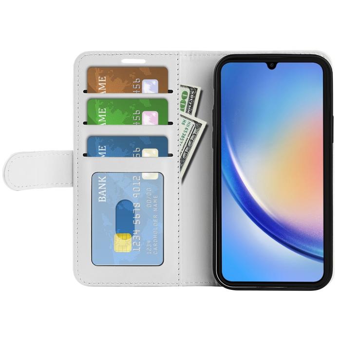 Bild 2,  Samsung Galaxy A35 5G Fodral Crazy Horse Läder Vit