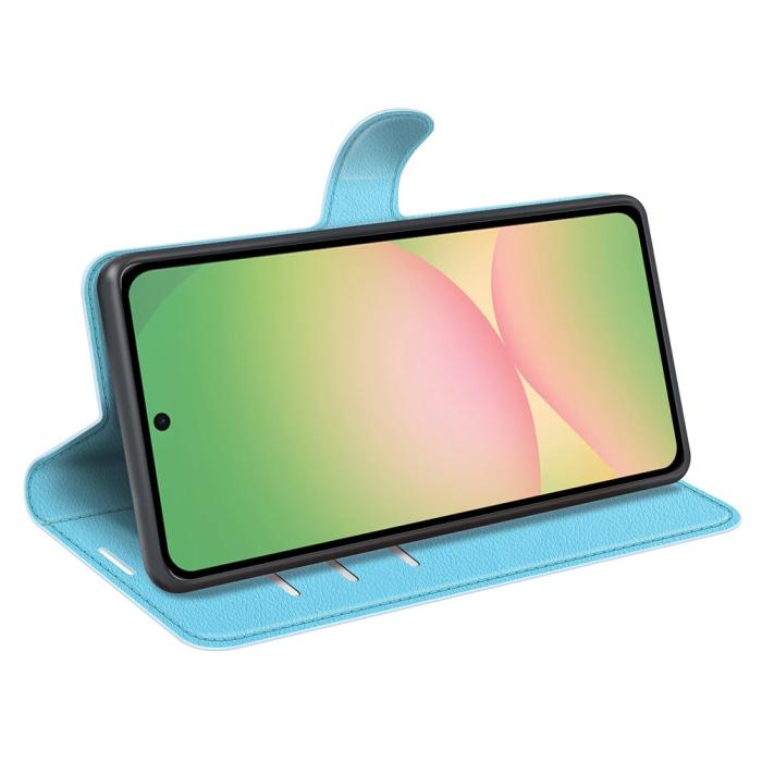 Bild 3,  Samsung Galaxy A57 5G Fodral Litchi Läder Blå