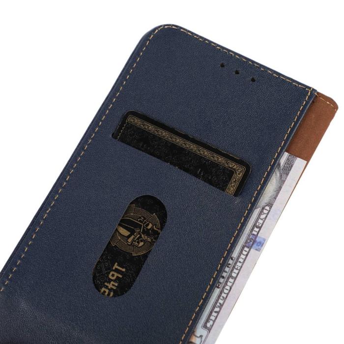 Bild 4, KHAZNEH KHAZNEH iPhone 15 Fodral RFID Flip Äkta Läder Blå