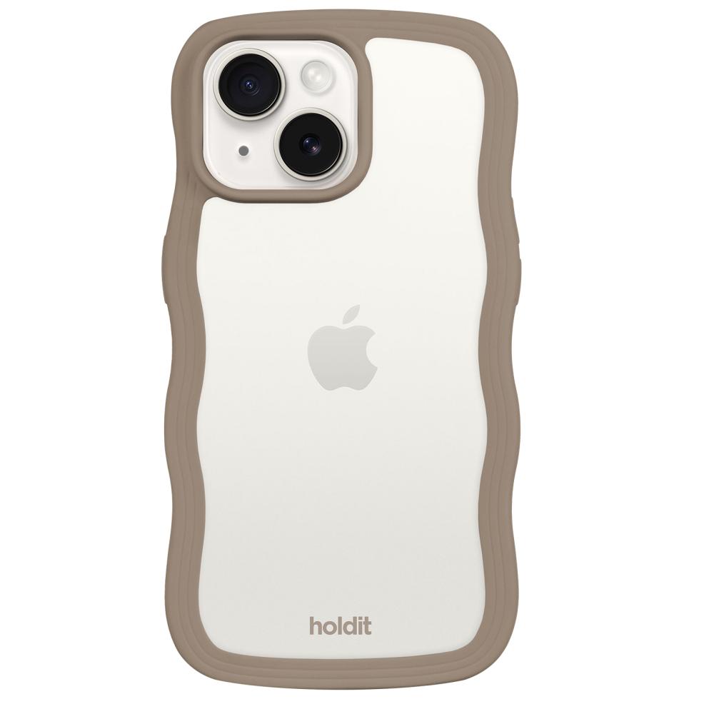 holdit holdit iPhone 15/14/13 Skal Wavy Mocha Brown Transparent