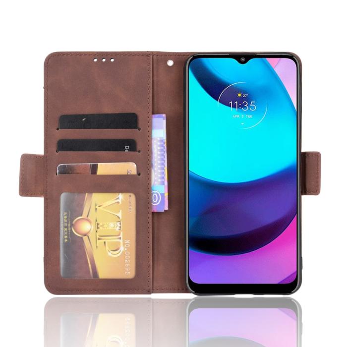 Bild 4,  Motorola Moto E20 Fodral Med Avtagbart Kortfodral Brun