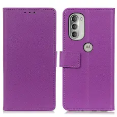  Motorola Moto G51 Fodral L&auml;der Lila
