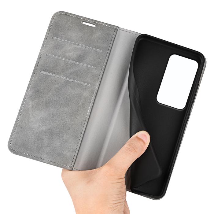 Bild 4,  Xiaomi Redmi 15 Fodral Skin Touch Läder Grå