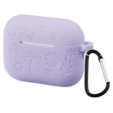  AirPods Pro 3 Skal Med Blommigt Tryck Silikon Lila