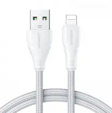 JOYROOM Joyroom 2m 2.4A Lightning Nylon Laddningskabel Vit