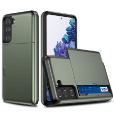  Samsung Galaxy S21 - Hybrid Skal Med Kortfack - Gr&ouml;n