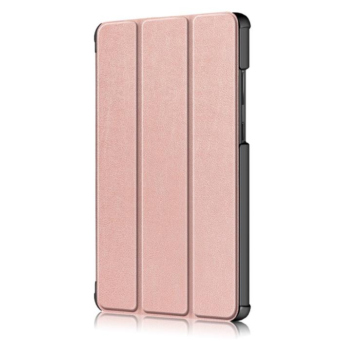 Bild 4,  Lenovo Tab M8 2nd Gen (HD) Litchi Tri-Fold Fodral Roséguld
