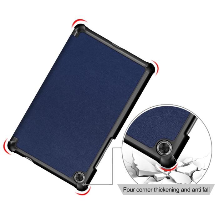 Bild 5,  Lenovo Tab M8 2nd Gen (HD) Litchi Tri-Fold Fodral Mörk Blå