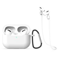  AirPods Pro Strap och Silikonskal med krok - Vit