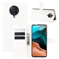  Xiaomi Poco F2 Pro - Litchi Pl&aring;nboksfodral - Vit