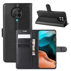  Xiaomi Poco F2 Pro - Litchi Pl&aring;nboksfodral - Svart